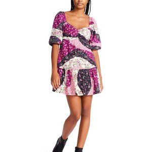 Betsey Johnson Vintage Patchwork Printed Rayon Challis Babydoll XS 0-2 New Dress